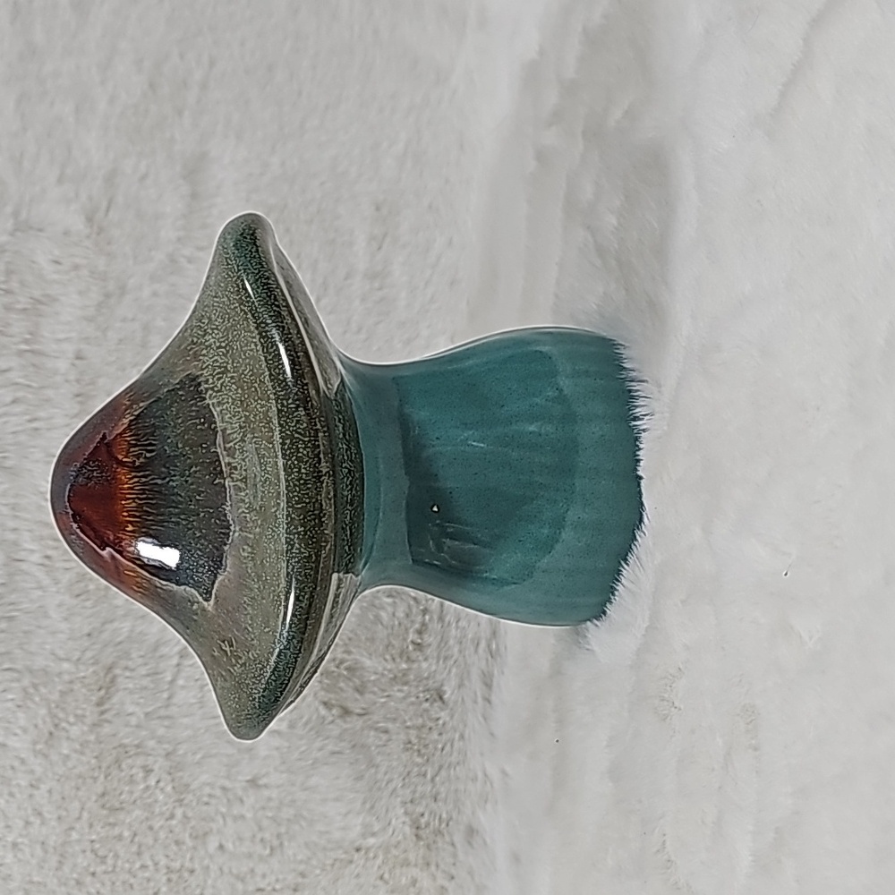 Ceramic Teal/Brown Decor Mushroom - Picture 4 of 4